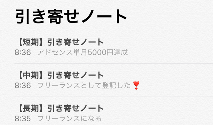 メモのカテゴリ